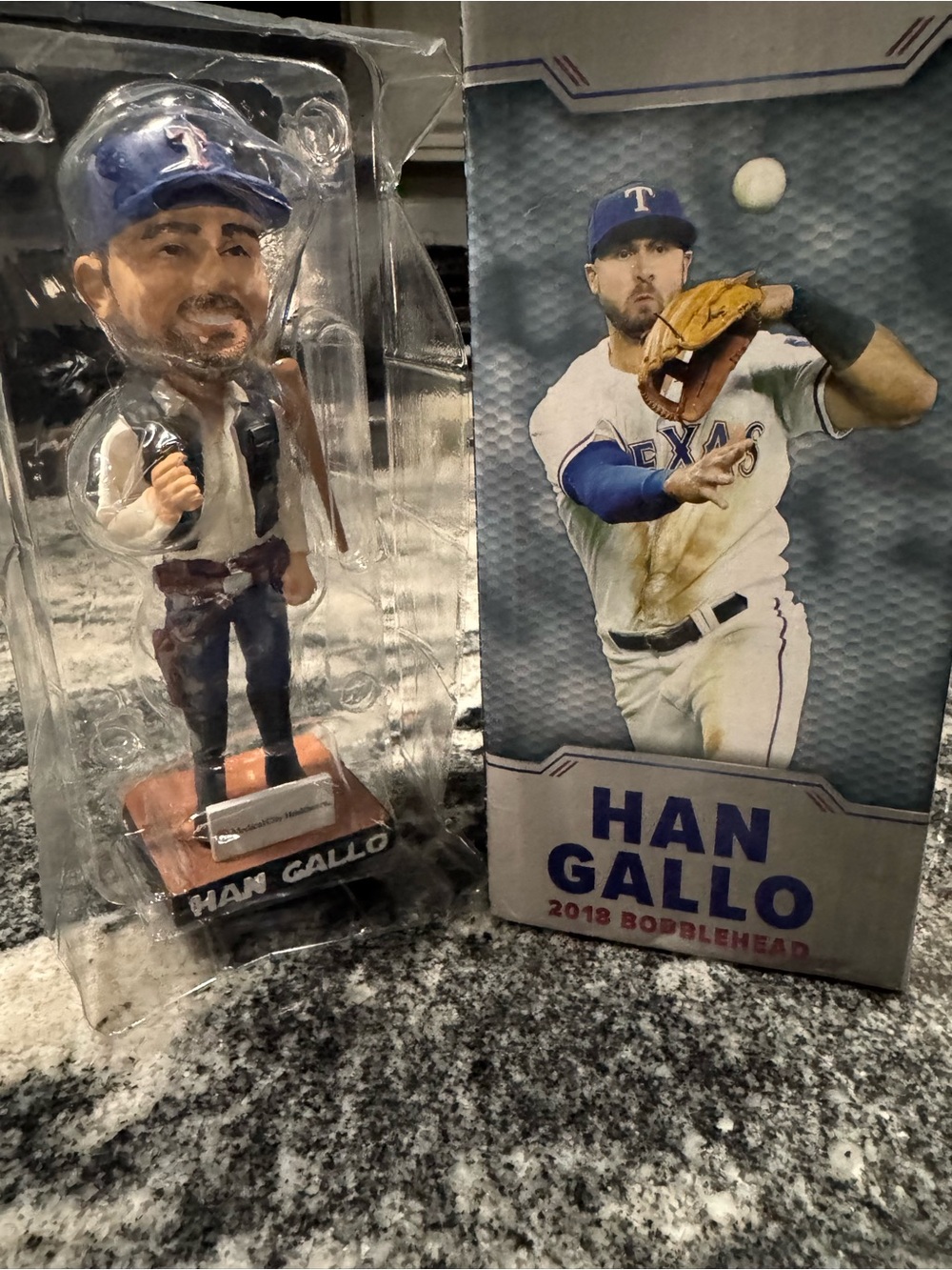 Han Gallo Texas Rangers 2018 Bobblehead - Blue/White